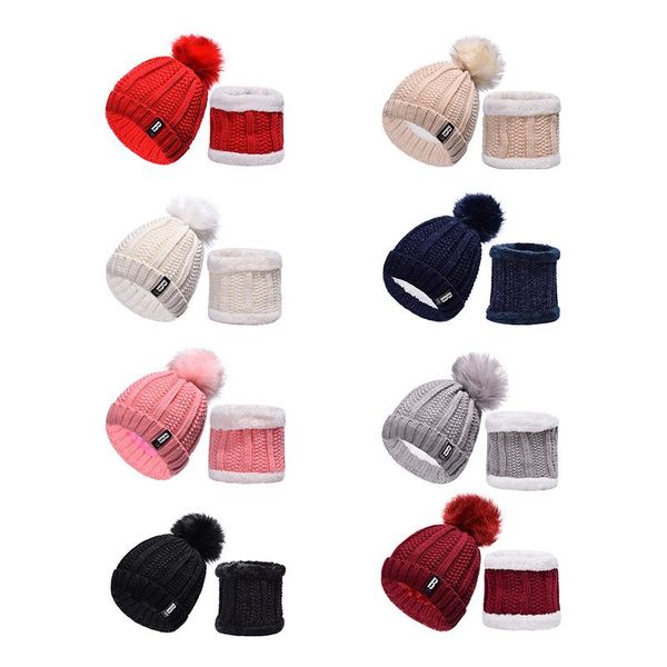 womens knitted winter warm beanie hat faux fur bobble plus scarf neck warmer set for girls, Black;white