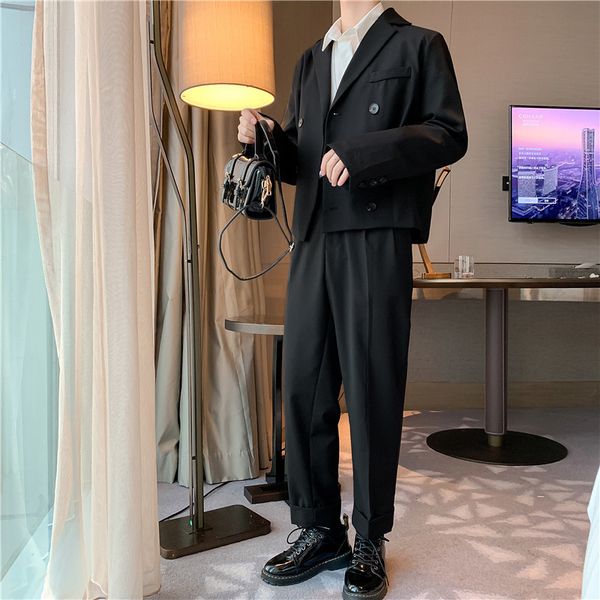 men's suits & blazers 2021 spring and autumn youth solid color personality loose trousers fashion casual wild black m-xl, White;black
men's suits & blazers 2021 spring and autumn youth solid color personality loose trousers fashion casual wild black m-xl, White;black