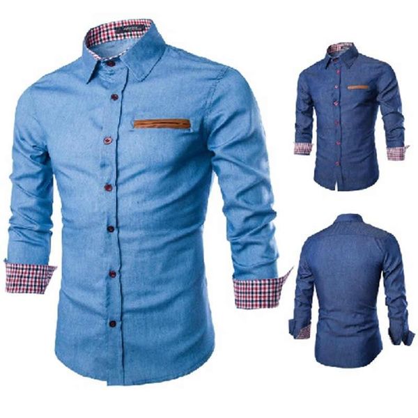 mens designer long sleeve shirts mens casual turn down collar solid color clothing mens denim shirt, White;black
mens designer long sleeve shirts mens casual turn down collar solid color clothing mens denim shirt, White;black