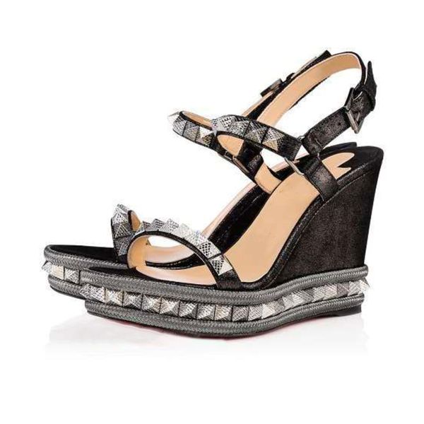 women designer shoes red bottom wedge cataclou sandals gold patent leather studded ladies ankle strap women's pumps party shoes with bo, Black
women designer shoes red bottom wedge cataclou sandals gold patent leather studded ladies ankle strap women's pumps party shoes with bo, Black