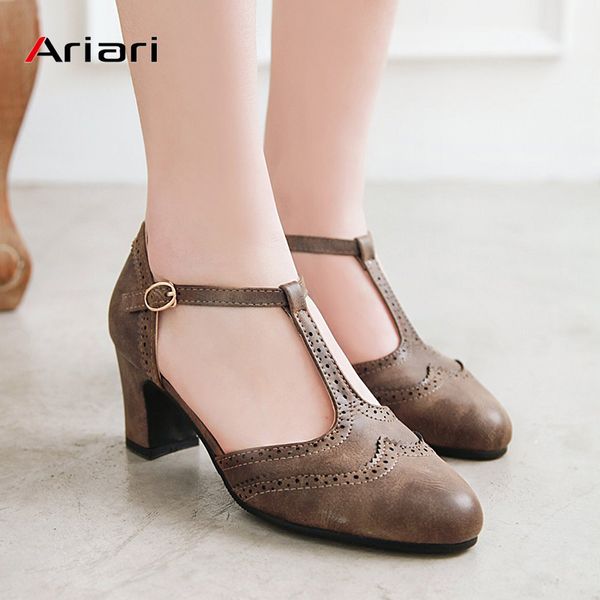 summer sandals british style carved shoes pu leather retro vintage women high heels square heel round toe t buckle pumps shoes, Black
summer sandals british style carved shoes pu leather retro vintage women high heels square heel round toe t buckle pumps shoes, Black