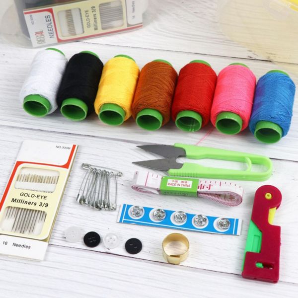sewing notions & tools box portable 7 color large thread reel 10 pieces set, Black
sewing notions & tools box portable 7 color large thread reel 10 pieces set, Black