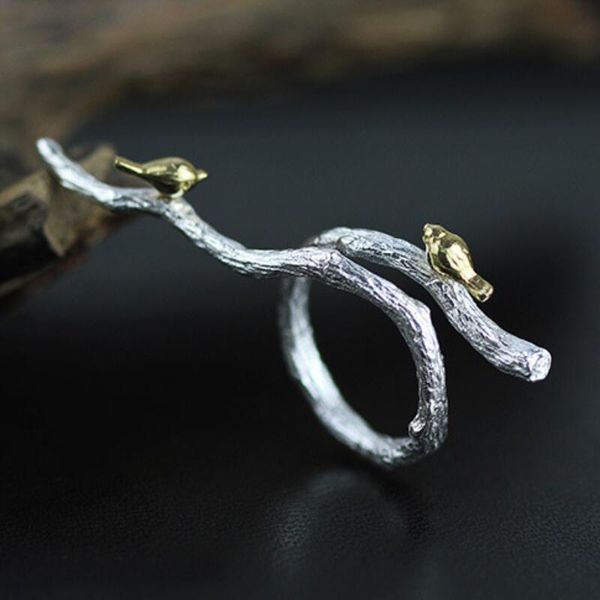 inature 925 sterling silver fashion bird on branch open rings for women jewelry sh190721, Slivery;golden 
inature 925 sterling silver fashion bird on branch open rings for women jewelry sh190721, Slivery;golden