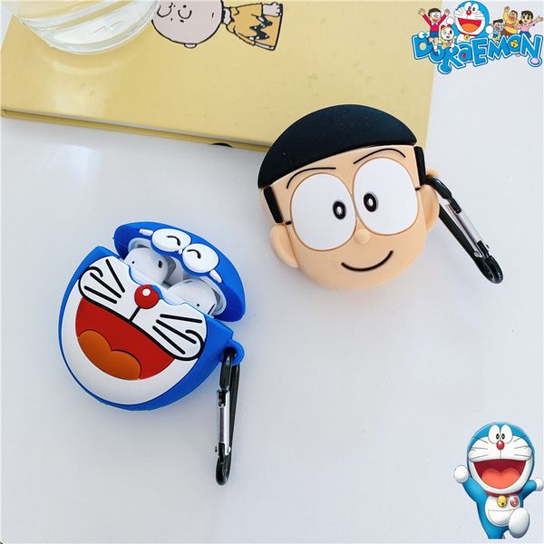 for airpods 2 wireless earphone case cute 3d nobita doraemon silicon cover apple airpods headset charging box cover with hook, Silver
for airpods 2 wireless earphone case cute 3d nobita doraemon silicon cover apple airpods headset charging box cover with hook, Silver