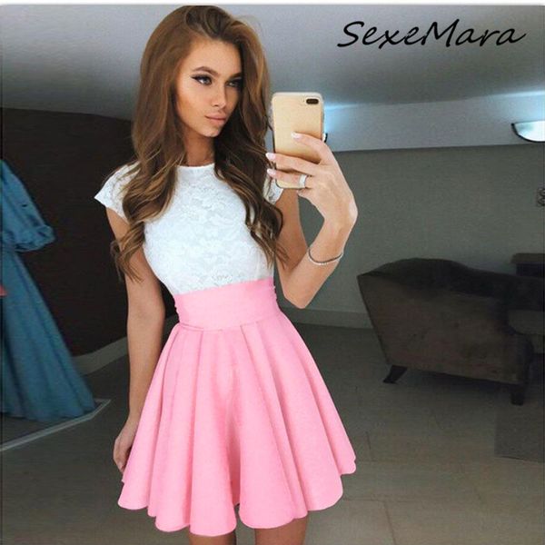 2019 summer patchwork women mini dress casual elegant lace o-neck empire slim a-line dress, Black;gray
2019 summer patchwork women mini dress casual elegant lace o-neck empire slim a-line dress, Black;gray