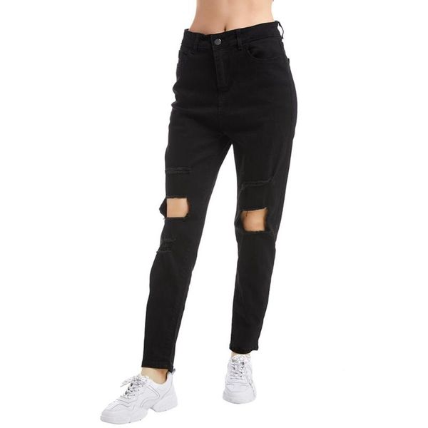 women's black high waist ripped jeans casual straight fashion stretch jeans women's autumn pants, Blue
women's black high waist ripped jeans casual straight fashion stretch jeans women's autumn pants, Blue