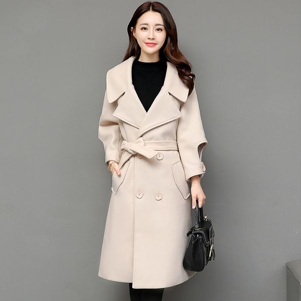 office lady slim long wool coat double breasted wool blend coat and jacket turn-down collar women coats autumn winter, Black
office lady slim long wool coat double breasted wool blend coat and jacket turn-down collar women coats autumn winter, Black