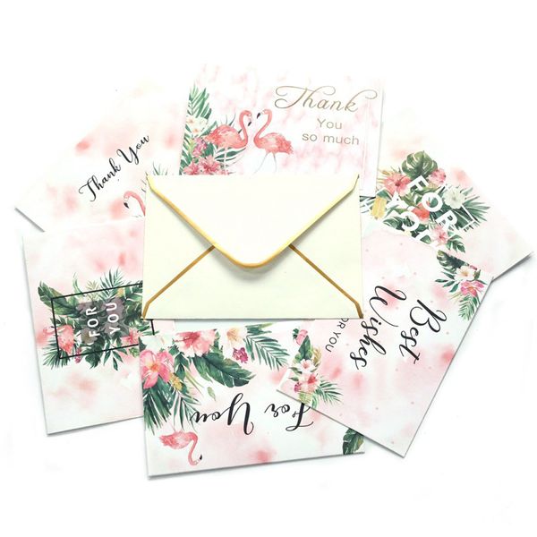 6pcs/set greeting cards(includes envelope) thank you so much wishes english letter cartoon flamingo pattern invitation card
6pcs/set greeting cards(includes envelope) thank you so much wishes english letter cartoon flamingo pattern invitation card