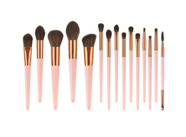 beauty tools 15pcs makeup eye brushes set pink wooden handle brush 
beauty tools 15pcs makeup eye brushes set pink wooden handle brush