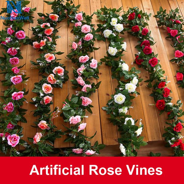 nuonuowell 2pcs-pack pink/red rose garland artificial vines decoration silk flowers string wedding decor diy home fake foliage
nuonuowell 2pcs-pack pink/red rose garland artificial vines decoration silk flowers string wedding decor diy home fake foliage