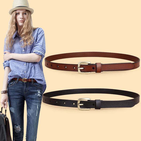 women's belt fine leather ladies belt simple wild jeans with tide retro decorative student, Black;brown
women's belt fine leather ladies belt simple wild jeans with tide retro decorative student, Black;brown