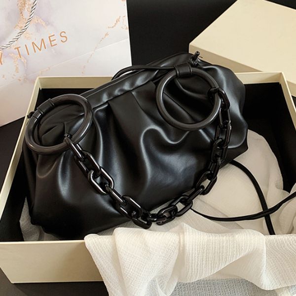 luxurious black acrylic chain women handbag soft pu leather corssboday bag messenger bag large capacity shoulder
luxurious black acrylic chain women handbag soft pu leather corssboday bag messenger bag large capacity shoulder