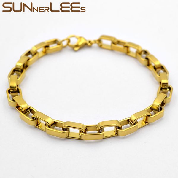 sunnerlees stainless steel bracelet 6mm geometric box link chain silver gold black men women fashion jewelry gift sc192 b
sunnerlees stainless steel bracelet 6mm geometric box link chain silver gold black men women fashion jewelry gift sc192 b