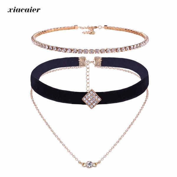 xiacaier choker necklace women crystal geometry velvet chain pendant statement chocker necklace rhinestone jewelry gold color, Golden;silver
xiacaier choker necklace women crystal geometry velvet chain pendant statement chocker necklace rhinestone jewelry gold color, Golden;silver