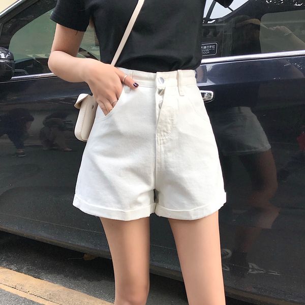 new korean version of denim shorts women's high waist loose shorts pure white pure style summer casual, White;black
new korean version of denim shorts women's high waist loose shorts pure white pure style summer casual, White;black