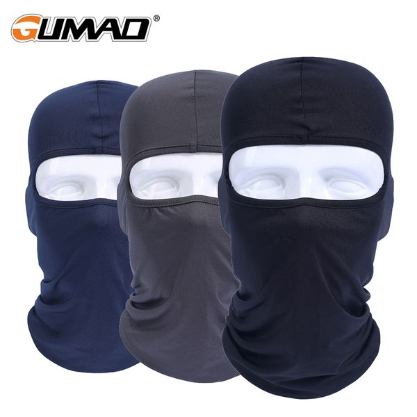 

lycra cycling full face mask balaclava sport ski biker bicycle hood snowboard hiking fishing face shield hat cap for men women, Black