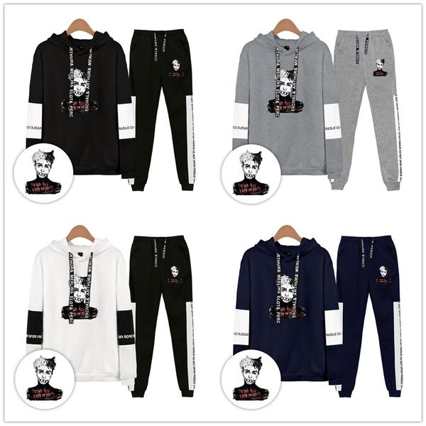 hip hop rapper xxxtentacion men's two piece sets hoodies and sweatpants 2019 kpop streetwear autumn warm, Black
hip hop rapper xxxtentacion men's two piece sets hoodies and sweatpants 2019 kpop streetwear autumn warm, Black