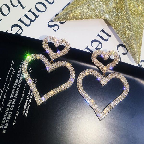 exaggerate heart-shaped crystal drop earrings 2020 fashion statement earrings for women wedding party modern female jewelry, Silver
exaggerate heart-shaped crystal drop earrings 2020 fashion statement earrings for women wedding party modern female jewelry, Silver