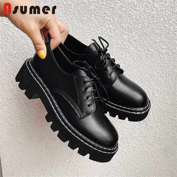 asumer 2020 plus size 34-42 genuine leather single shoes women vintage flat platform shoes fashion punk casual woman, Black
asumer 2020 plus size 34-42 genuine leather single shoes women vintage flat platform shoes fashion punk casual woman, Black