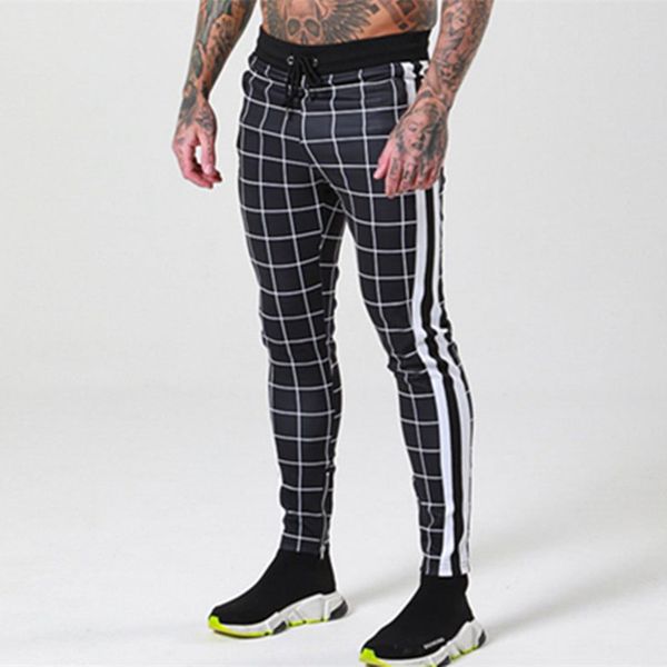 men's pants mens arrival plaid joggers fitness casual side zipper long male workout skinny sweatpants trousers, Black
men's pants mens arrival plaid joggers fitness casual side zipper long male workout skinny sweatpants trousers, Black
