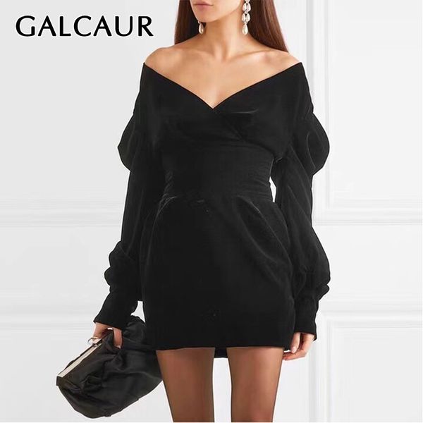 galcaur party dress for women v neck puff sleeve high waist large size mini dresses female 2019 fashion summer clothing, Black;pink
galcaur party dress for women v neck puff sleeve high waist large size mini dresses female 2019 fashion summer clothing, Black;pink