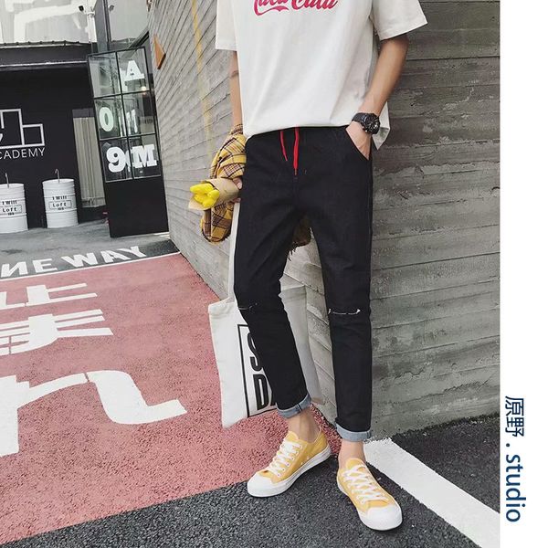 wholesale 2019 spring autumn men's new trend korean youth wild rope knee hole harajuku style casual teenagers pencil jeans, Blue
wholesale 2019 spring autumn men's new trend korean youth wild rope knee hole harajuku style casual teenagers pencil jeans, Blue