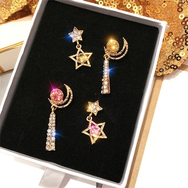 2019 new arrival alloy classic women dangle earrings star-moon asymmetric earrings female eardrops for female jewelry, Silver
2019 new arrival alloy classic women dangle earrings star-moon asymmetric earrings female eardrops for female jewelry, Silver