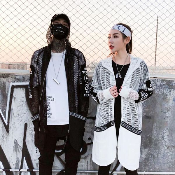 2019 womenspring summer hollow out mesh long jackets hooded windbreaker couples nightclub dj punk harajuku hip hop coat women, Tan;black
2019 womenspring summer hollow out mesh long jackets hooded windbreaker couples nightclub dj punk harajuku hip hop coat women, Tan;black