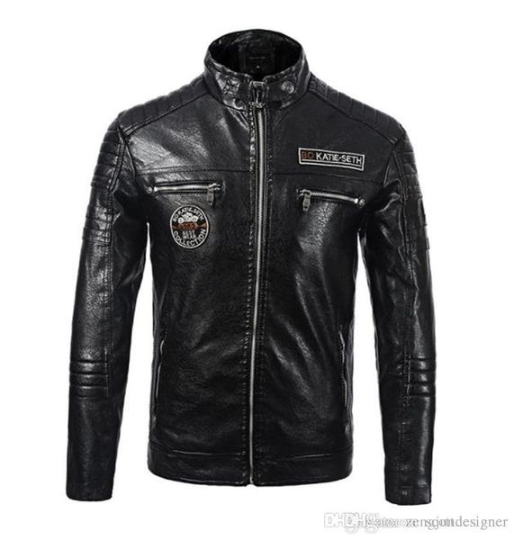 mens motorcycle suit plus velvet leather jacket stand clooar long sleeve zipper pocket fashion faux leather, Black
mens motorcycle suit plus velvet leather jacket stand clooar long sleeve zipper pocket fashion faux leather, Black