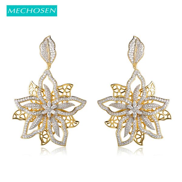 mechosen exquisite hollow flower drop earrings cubic zirconia micro paved 2 tones brass celebrity bridal jewelry hippie, Silver
mechosen exquisite hollow flower drop earrings cubic zirconia micro paved 2 tones brass celebrity bridal jewelry hippie, Silver