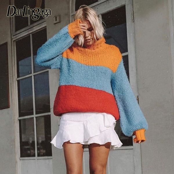 darlingaga colorful stripe turtleneck autumn sweater women fashion loose pullover casual winter knitted sweaters jumper 2019, White;black
darlingaga colorful stripe turtleneck autumn sweater women fashion loose pullover casual winter knitted sweaters jumper 2019, White;black