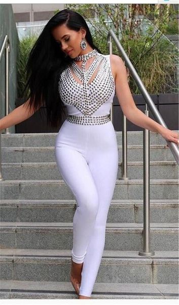 white sleeveless rivet full length fashion celebrity women rompers jumpsuit, Black;white
white sleeveless rivet full length fashion celebrity women rompers jumpsuit, Black;white