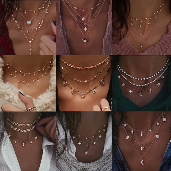 boho multi-element crystal necklaces for women fashion gold silver necklace vintage multiple layers pendant necklace jewelry
boho multi-element crystal necklaces for women fashion gold silver necklace vintage multiple layers pendant necklace jewelry