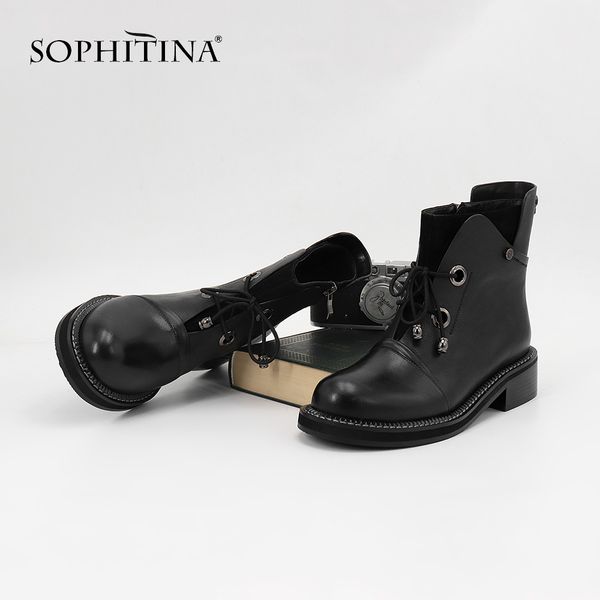 sophitina 2019 new fashion individual women boots high-quality cow leather basic boots warm soft insole ankle ml21, Black
sophitina 2019 new fashion individual women boots high-quality cow leather basic boots warm soft insole ankle ml21, Black