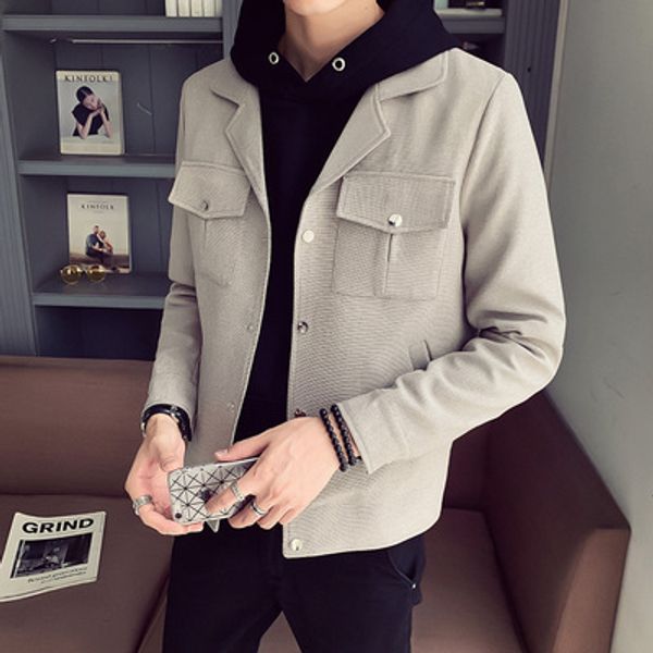 2019 autumn new men's jacket youth korean version of the slim jacket trend casual tooling shirt men's clothing, Black;brown
2019 autumn new men's jacket youth korean version of the slim jacket trend casual tooling shirt men's clothing, Black;brown