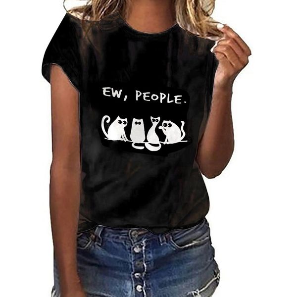 t-shirt women plus size cat gesture print solid color thin and light short sleeve t-shirt camisetas femininas de algodao, White
t-shirt women plus size cat gesture print solid color thin and light short sleeve t-shirt camisetas femininas de algodao, White
