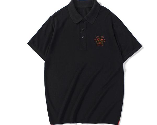 turn down collar rose spider designer polos tees mens teenager embroidery polo shirts summer, White;black
turn down collar rose spider designer polos tees mens teenager embroidery polo shirts summer, White;black