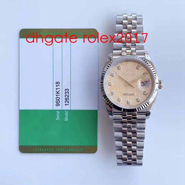 10 style ew watch datejust 126233 26233 ss316 president date two tone gold cal.3235 movement automatic men's sport watches, Slivery;brown
10 style ew watch datejust 126233 26233 ss316 president date two tone gold cal.3235 movement automatic men's sport watches, Slivery;brown