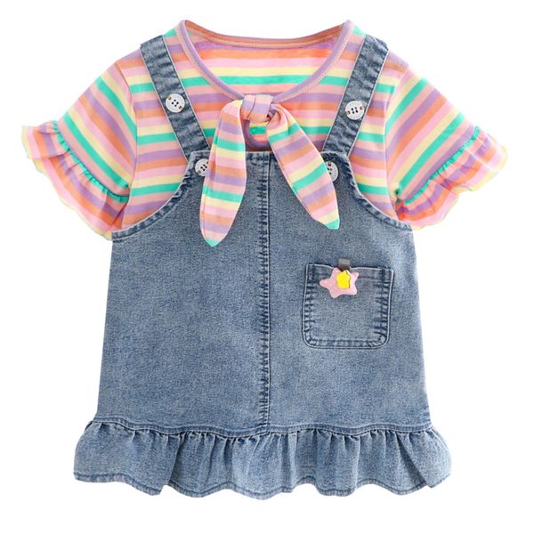 summer children girls clothes kids striped t shirt strap dress 2pcs/sets baby toddler fashion clothing infant casual tracksuits, White
summer children girls clothes kids striped t shirt strap dress 2pcs/sets baby toddler fashion clothing infant casual tracksuits, White