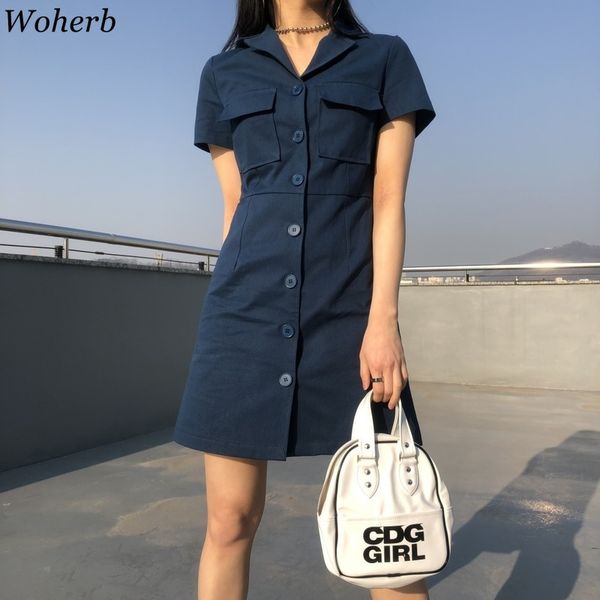 woherb 2020 women dresses summer ladies elegant casual shirt dresses single breated mini vestidos vintage button pockets robe, Black;gray
woherb 2020 women dresses summer ladies elegant casual shirt dresses single breated mini vestidos vintage button pockets robe, Black;gray