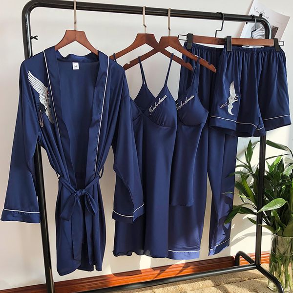 pajama set embroidery pajamas for women silk pyjama femme nightwear home suit women clothes kimono autumn 5 pieces, Black;red
pajama set embroidery pajamas for women silk pyjama femme nightwear home suit women clothes kimono autumn 5 pieces, Black;red