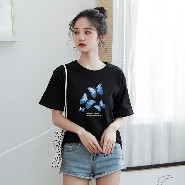 pure cotton butterfly t-shirt dress short sleeves regular size cotton women's women's dress, White
pure cotton butterfly t-shirt dress short sleeves regular size cotton women's women's dress, White