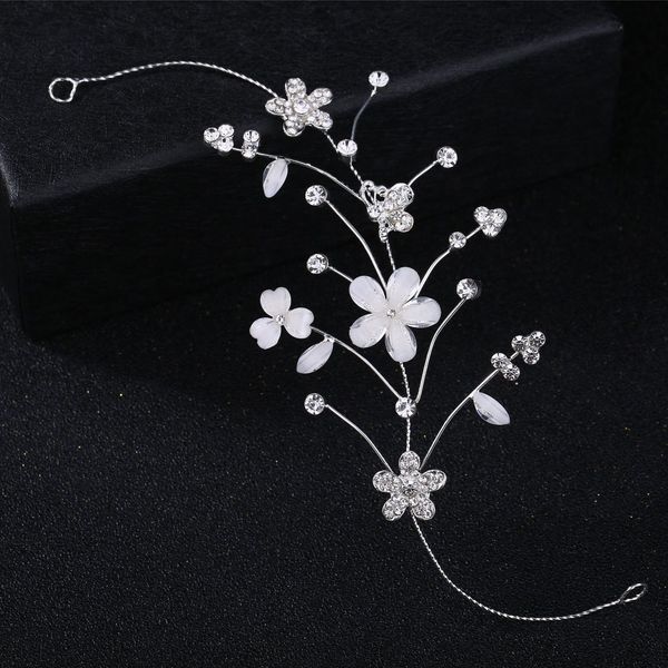 bride wedding headwear white diamond coloured glaze flower soft chain hair hoop hair decorate hair band girl bridesmaid accessories, Silver
bride wedding headwear white diamond coloured glaze flower soft chain hair hoop hair decorate hair band girl bridesmaid accessories, Silver