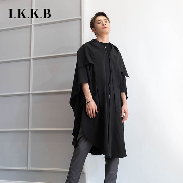 new spring and autumn cape cloak windbreaker long chic literary retro british trend men's korean personality, Tan;black
new spring and autumn cape cloak windbreaker long chic literary retro british trend men's korean personality, Tan;black