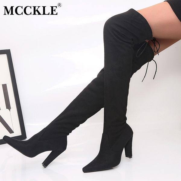 mcckle plus size women fashion thick high heels over the knee boots female suede pointed toe lace up shoes ladies casual, Black
mcckle plus size women fashion thick high heels over the knee boots female suede pointed toe lace up shoes ladies casual, Black