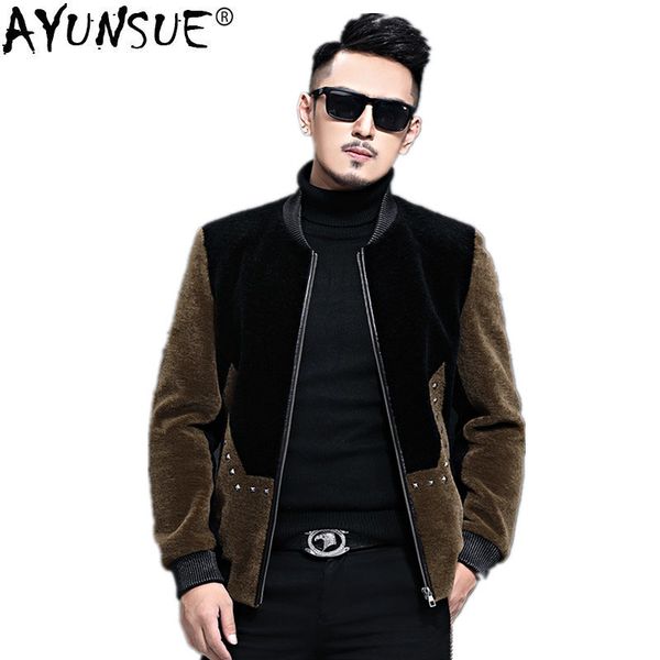 ayunsue природные овцы shearling шуба зимняя куртка мужчины шерсти овечки baseball jacket осень мужчины одежда lj18f024 my773, Black
ayunsue природные овцы shearling шуба зимняя куртка мужчины шерсти овечки baseball jacket осень мужчины одежда lj18f024 my773, Black