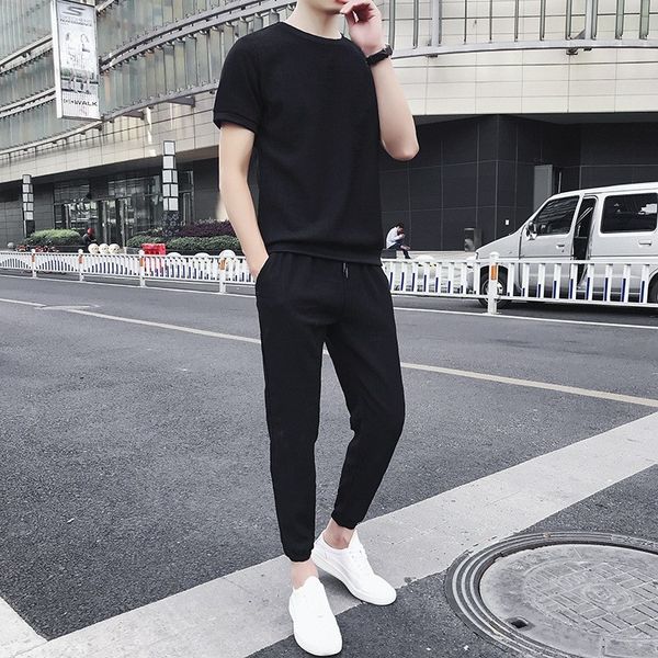 fashion casual mens short sleeve t-shirts ankle calf length pants loose fit plus size male 2pcs sets sportswear, Gray
fashion casual mens short sleeve t-shirts ankle calf length pants loose fit plus size male 2pcs sets sportswear, Gray