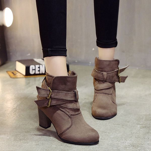 cootelili women ankle boots high heels fashion buckle casual shoes woman suede boots girls female botas mujer women shoes 35-42, Black
cootelili women ankle boots high heels fashion buckle casual shoes woman suede boots girls female botas mujer women shoes 35-42, Black