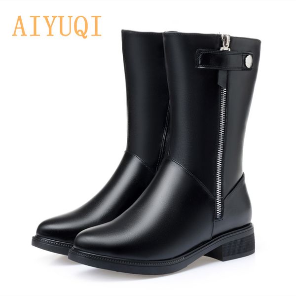 aiyuqi women's boots genuine leather 2020 new warm wool snow boots women fashionable low heel winter ladies, Black
aiyuqi women's boots genuine leather 2020 new warm wool snow boots women fashionable low heel winter ladies, Black