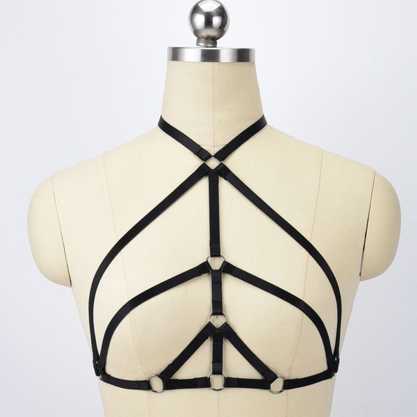 goth halloween club party rave wear black body harness elastic strap body cage bondage harness lingerie suspenders belts & accessories, Black;white
goth halloween club party rave wear black body harness elastic strap body cage bondage harness lingerie suspenders belts & accessories, Black;white